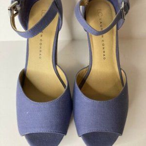 Lauren Conrad Madison periwinkle wedge heels sz 7